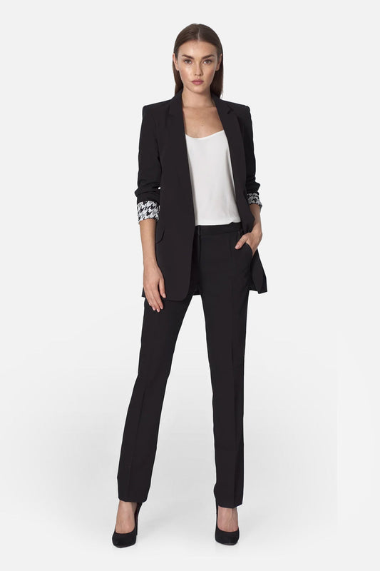 Black blazer with roll-up sleeves