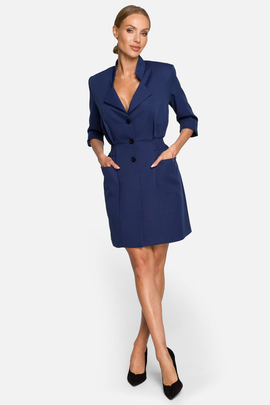 Jacket mini dress with elastic waistband
