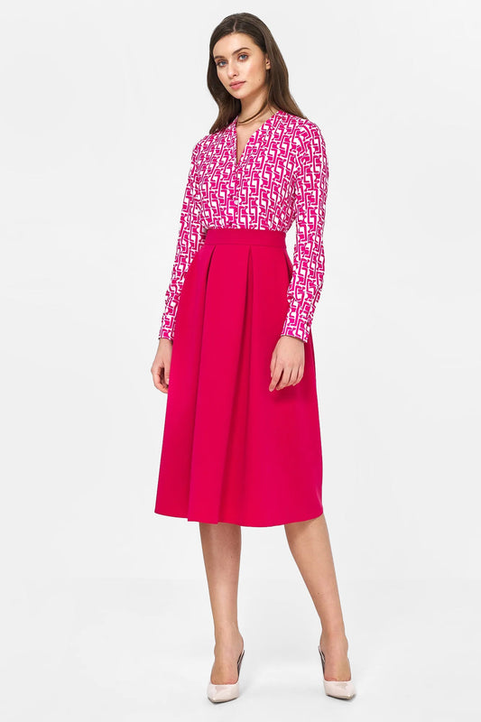 Midi skirt with belt