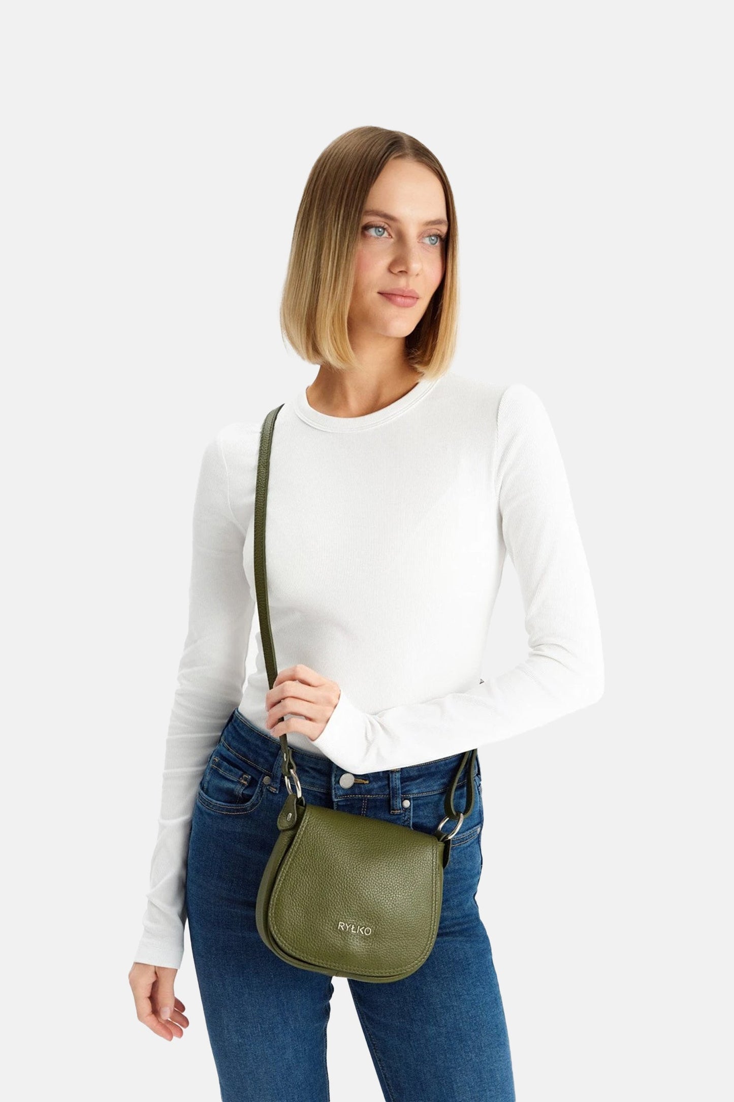 Small olive crossbody bag