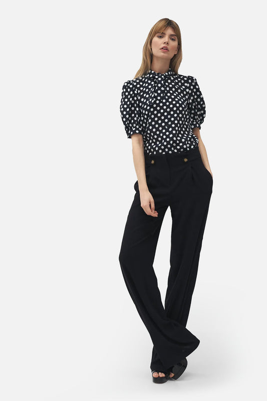Pants with palazzo pleats