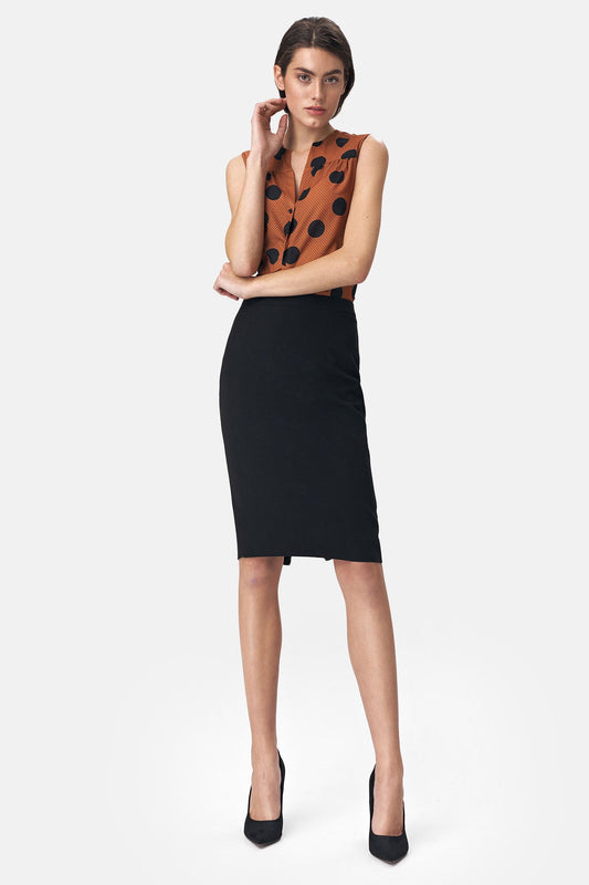 Pencil skirt with decorative zipper