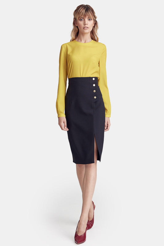 Black skirt with high waist