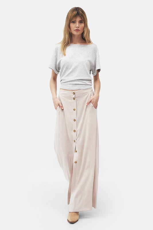 Long beige viscose skirt