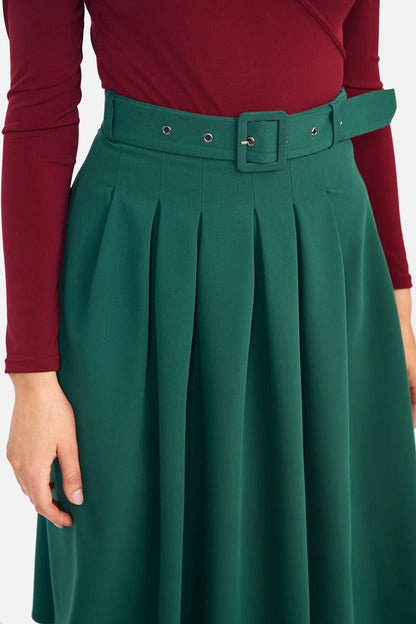 Midi skirt with belt