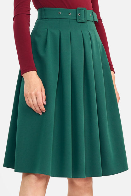 Midi skirt with belt